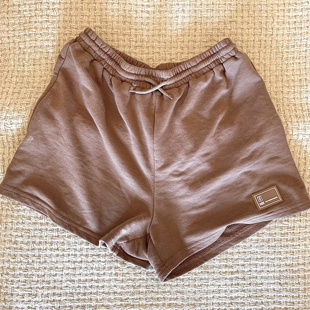 Brown Loungewear Drawstring Shorts
